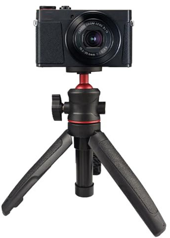 Mini Camera Tripod Extendable Handheld Selfie Stick Portable Compact Tabletop Tripod with 360°ball Head and 1/4 Screw for Smartphones Webcam DSLR Camera Video Vlogging