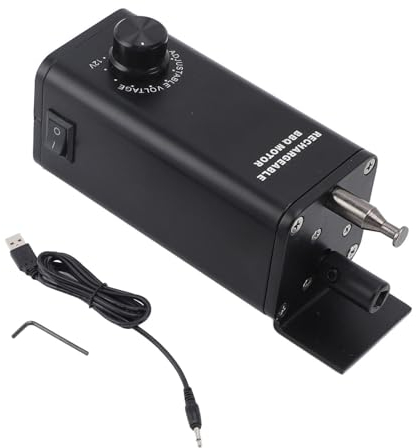 Electric Grill Rotisserie Motor Replacement, Aluminum Alloy Universal Grill Motor Spare Parts Adjustable Rechargeable DC 3 to 12V for Family Gatherings