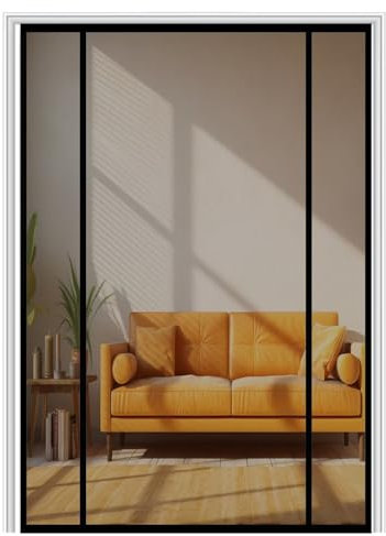 Fliegengitter Insektenschutz, 270x200cm Fenster Rollo Insektenschutzrollo Ohne Bohren Kinderleichte Klebemontage, Schwarz