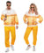 iZoeL karneval Kostüm Damen Herren, 80er Jahre Oufit Set Golden Brille Halskette Trainingsanzug Jogginganzug Halloween Oktoberfest Karneval Mottoparty Fasching Kostüm