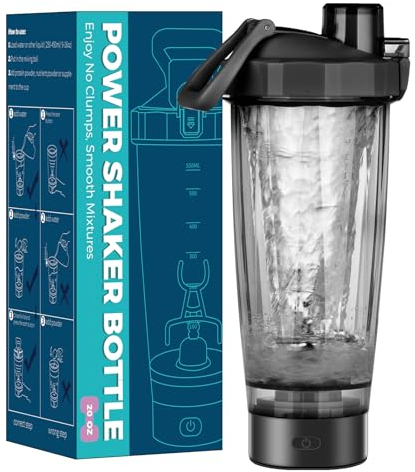 HIYAA Protein Shaker Bottle, USB C Rechargeable Electric Protein Shake Mixer, BPA Free, Shaker Cups for Protein Shakes and Meal Replacement Shakes, Perfect Gym Gift for Men Women, 550ML | 18.5 oz