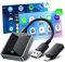 LAMTTO Wireless Carplay Wireless Adapter, 2-IN-1 CarPlay Wireless Stick Converts Wired to Wireless Carplay Dongle, 5.8GHz, Plug & Play,Wireless CarPlay Adapter for iOS 10+ & Android 11+