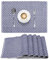 JEMIDI 6er Set Tischset gerippt Rautenmuster - 6 Tischsets aus Baumwolle - 6X Boho Platzdeckchen Platzset aus Stoff - Tisch Sets Platzsets Placemats - Blau