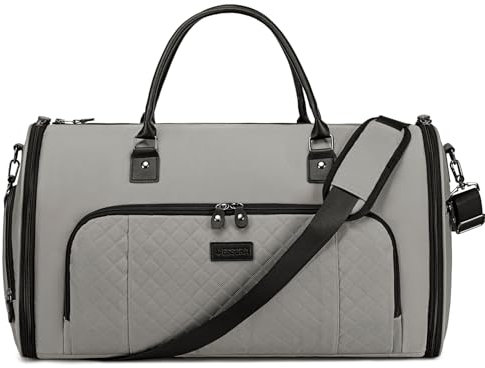 Vessgra Anzugtasche, Kleidersack Reisetaschen für Anzüge, Wasserdichter Kleidersack Tasche für Männer und Frauen, 2 in 1 Garment Duffel Bag Hängetasche für Anzug mit Schuhtasche (Grau)