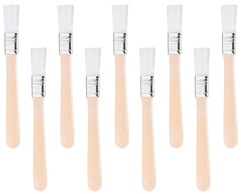 10 Stück Kleine Pinsel,14cm Flachpinsel Set,Flache Borstenpinsel für Kinder, Lackierpinsel Malerpinsel mit Holzgriff für Kunst Malerbedarf Malerei DIY(Weiß)