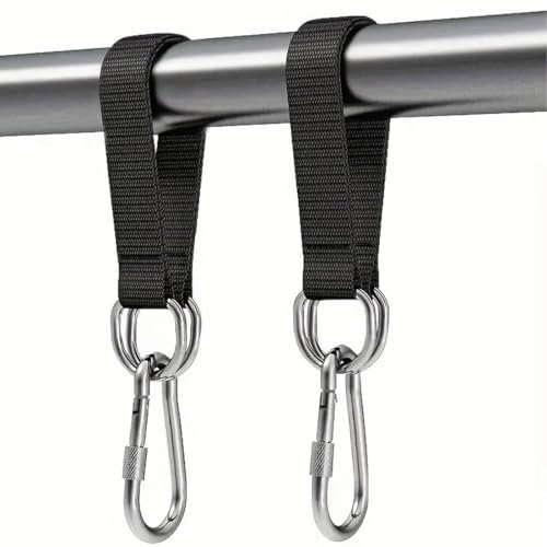 ZEPIQOR 2 Pcs Hängematte Befestigung, schaukel, Baumschaukelgurt Schaukel Aufhängung, Tragbares Schaukel Hanging Gurt mit 2 Karabinern und D-Ringen für Schaukel Hängesessel