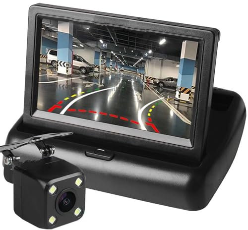 Rückfahrkamera 4,3-Zoll-LCD-Auto-Faltbarer Monitor Dynamisches Rückfahrkamera-Parküberwachungssystem Backup Kamera