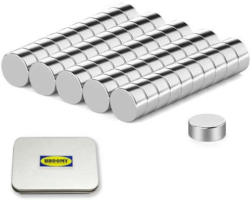 50 Stück Runde Neodym Magnete 6x3mm, Mini Magnete, Powerful Magnete für Kühlschrank, Whiteboard, Fotos, Bastelprojekte, Magnetplatten