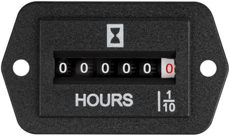 Yooreal DC 6-80V Contaore meccanico Manometro, senza contaore a batteria, impermeabile per motore diesel trattore generatore Inverter Barca RV Zero Tosaerba Spazzaneve (DC 6-80V)
