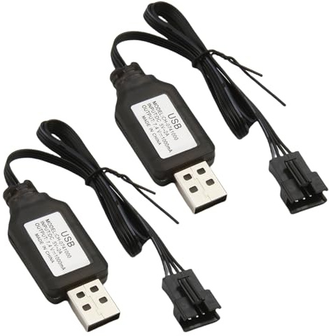 2 Stück USB RC Ladekabel 7,4V LiPo Akku Ladegerät mit SM-4P Stecker Ladekabel Ferngesteuertes Auto 2S 7,4V Battery Charger USB Cable für RC-Drohne Elektrisches Spielzeug Auto Andere Überladeschutz