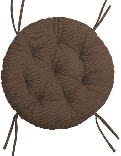 chilly pilley® Polster für Papasansessel - Rundkissen - Auflage Polster für Papasansessel -Sesselkissen Sitzkissen Gesteppt mit Schlaufen (Braun Cord, 120cm)