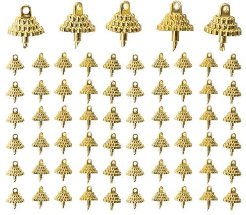 Lurrose 200pezzi Tappi Natalizi in Vetro di Ricambio per Ornamenti Accessori Decorativi Dorati per Palline e Alberi di Natale di Ganci per Fai da Te