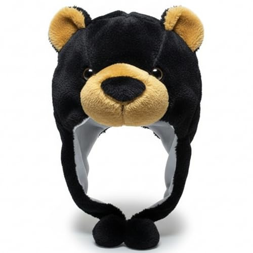 Lawnrden Bärenmütze | Bärenmütze, Unisex-Plüsch-Ohrenklappe, Bären-Winter, gemütliches Fleece, warme Winter-Tiermütze für Kinder, Jugendliche, Erwachsene