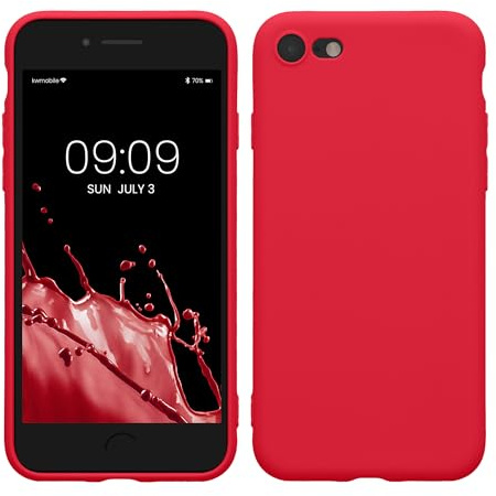 kwmobile Handyhülle für Apple iPhone SE (2022) / SE (2020) / 8/7 Hülle - weiches Handy Silikon Case - Schutzhülle Cover - Neon Pink