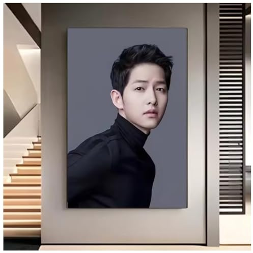 MEIZONGHUOJI Poster Des Attraktiven Koreanischen Schauspielers Song Joong Ki Porträtbilder Auf Leinwand Heimdekoration 50 * 70 Cm Rahmenlos