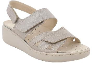 ENVAL SOFT 1278222 Damen-Sandale mit Keilabsatz, beige, 39 EU
