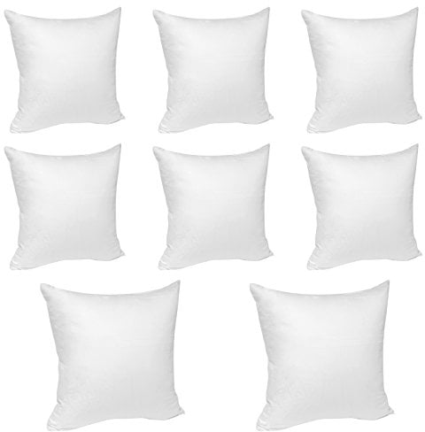 WOLTU® 8X Kissenbezug Kissenhülle 100% Baumwolle mit Reissverschluss, 8er Set Sofakissen Dekokissen Kopfkissen Hülle Bezüge Bezug, 50x50 cm, Weiß