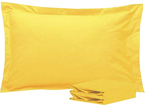 NTBAY 2 Pack 100% Brushed Microfiber Oxford Pillowcases, 1800 Super Soft and Cozy, Wrinkle, Fade, Stain Resistant Standard Oxford Pillow Cases | Hotel Quality Pillow Shams, 50x75 cm, Yellow