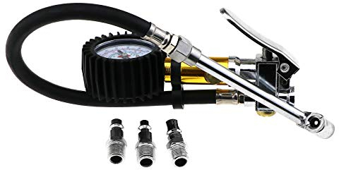 YINETTECH Druckluft Reifenfüller geeicht Reifenfüllpistole Manometer Auto Reifen 15 bar