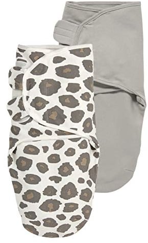 Meyco Baby Panther/Uni Pucksack 2er Pack, Erstausstattung Neugeborene (Pucktuch für Babys ab 0-3 Monaten, weicher Schlafkomfort, feuchtigkeitsabsorbierend, Einschlafhilfe), Neutral/Grau