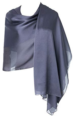CYZLANN Damen-Schals, 100 % Seide, lange, leichte Schals für Damen, grau dunkel, Einheitsgröße