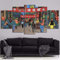 104Tdfc 5 teilig Bilder wandbild 200x100CM Cadeau d'Halloween Filmanimation Die Abenteuer von Tim und Struppi Modulare Wandkunst Wandaufkleber Teiliges Vlies Leinwandbild Dekoration