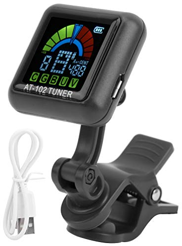Gitarren-Clip-On-Tuner, USB-ladbarer Clip-On-Tuner für Gitarren, Bass, Ukulele, Violine, Mini-Clip-On-Tuner für Profispieler und Anfänger