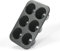 Monfish Jumbo Muffin Pan 6 Cup Carbon Steel Gray Stone non Stick Coating Muffin Tin 3.5diax3inch cup