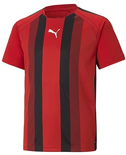 PUMA Unisex Kids teamLIGA Striped Jersey Jr Shirt, Puma Red-puma Black-puma White, size: 164