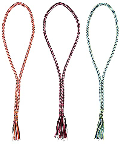 Pfiff 102932 Halsring für Pferde, Rund geflochten, Einstellbar, Länge 170cm Orange-Weiß