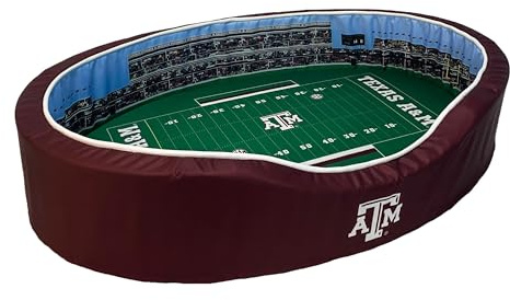 StadiumSpot Officially Licensed NCAA Premium Oval Dog Bed, Texas A&M, Large