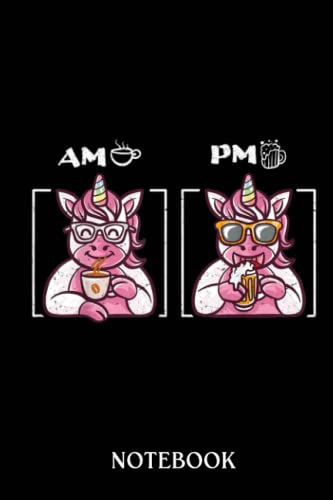 Unicorn Notebook: Coffee And Beer Drinking Funny Nerd Coffee Mug Funny Unicorn , Notebook For Unicorn Lover