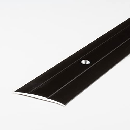 PROVISTON Übergangsprofil | 1.8 x 38 x 1000 mm | Übergangsschiene Übergangsleiste Bodenprofil Abdeckleiste Aluminium eloxiert Bronze Dunkel Gebohrt