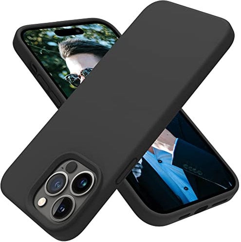 OTOFLY for iPhone 14 Pro Max Case Magnetic Silicone Shockproof Slim Thin Phone Case 6.7 inch (Black)
