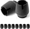 Premium chair leg protectors set, 8 pieces, for round chair legs with Ø 17-21 mm, in black, chair leg caps without screws, nails, glue, chair leg socks laminate, tile