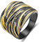 Mytys 2 Farben Gekreuzte Ringe-Personalisiert Gold 585 Ring-Vintage Mittelfinger Ringe Aesthetic Schmuck Geschenke für Frauen mit Gold Rosegold Silber und Schwarzer (Schwarz und Gold, 55(17.5))