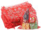 G2PLUS 13x18 cm Organzasäckchen Weihnachten, Rot Weihnachten Organzabeutel, 50 Stück Groß Geschenk Organzabeutel, Schneeflocke Organzasäckchen mit Kordelzug für Geschenk Weihnachten Deko