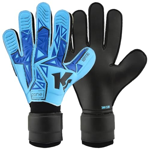 KEEPERsport Torwarthandschuhe - Zone RC - 3mm Grip - Fussballhandschuhe für Erwachsene und Kinder - Größe 4-11, Blau, 7
