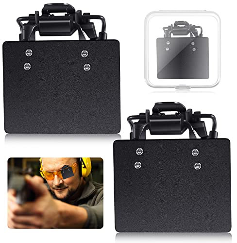 Hungdao Lot de 2 patchs de lunettes de tir standard international de 4,9 x 5,9 cm pour lunettes de tir à l'arc - Cache-œil à clipser - Pour adultes et hommes - Protection de visée de tir à l'arc
