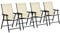 Outsunny Set of 4 Folding Garden Chairs, Metal Frame Garden Chairs Outdoor Patio Park Dining Seat with Breathable Mesh Seat, Beige