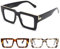 JM 3 Pack übergroße Quadratische Lesebrille für Damen Herren, Blaulichtfilter Brille mit Sehstärke +1.75