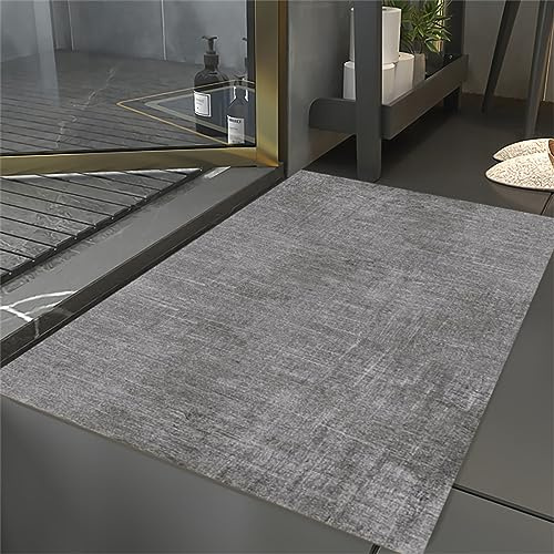 Badezimmerteppich, Badematte, Badematte Stein, Teppich Läufer, Stone Bath Mat, Badteppich Rutschfest Waschbar, Absorbierende Badematte, Duschmatte, Badvorleger, Duschvorleger, Carpet Grey-120x180cm