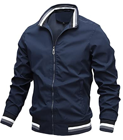 Fur Coat Men, Casual Jacket Men's Spring And Autumn Sports Solid Color Coat Men Coats For Jacken, Wind-Wasserdicht, Regenjacke Damen Fahrrad Mit Fell Motoradjacke Männer Sommer (5XL, Dunkelblau)