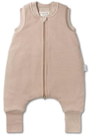 Hofbrucker® Herbst Winter, Baby Schlafsack mit Füßen, Bio-Baumwolle, OEKO-TEX Zertifiziert, weicher ärmelloser Schlafsack für Baby & Neugeborerene Schadstoff frei von Synthetik (Taupe, 62-68)