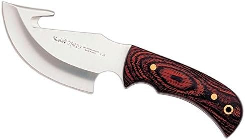 LO TRINCO YO Muela GRIZZLY-12R hoja de acero MoVa de 12 cm y empuñadura de madera coral para Caza, Pesca, Supervivencia y Bushcraft