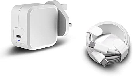 New AJP 45W USB Type-C Charger for Lenovo 100E 2nd Gen 81QB000AUS Chromebook WHITE Laptop Fast Charging Block USB-C 20V 2.25A UK Wall Plug Power Adapter with Cable