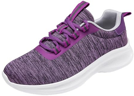 JiuQing Scarpe da Passeggio da Donna Scarpe da Ginnastica Casual Mesh Comode Scarpe da Corsa Fitness da Tennis,Viola,41 EU