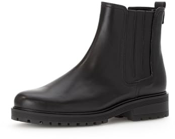 Gabor Damen Chelsea Boots, Frauen Stiefeletten,Komfortable Mehrweite (H),uebergangsschuhe,uebergangsstiefel,schwarz (Micro),37.5 EU / 4.5 UK