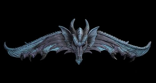 Figuren Shop GmbH Drachen-Dekoration für Türen und Fenster, 87 cm, Gothic Wanddeko