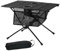 QWORK® Outdoor Folding Table with Cup Holder, 60x40x38 cm, Portable Lightweight Camping Table Garden Picnic Table Made of Aluminum and Oxford Fabric
